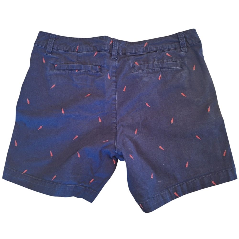 G. H. Bass & Co. Shorts Chino Red Hot Chili Pepper Print Sz 10 Navy Blue Cotton - Picture 2 of 10